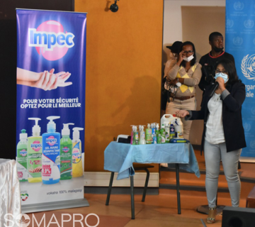 IMPEC brand representatives Tinà Rollence ANDRIANASOLO, Marketing and Communications Manager.